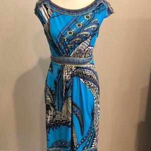 NY & Co blue paisley dress